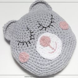 Girls Sleepy Teddy Pillow Crochet Pattern