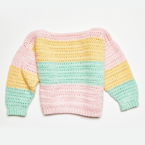 Children's Pastel Stripes Sweater Crochet Pattern • Mermaids & Monkeys