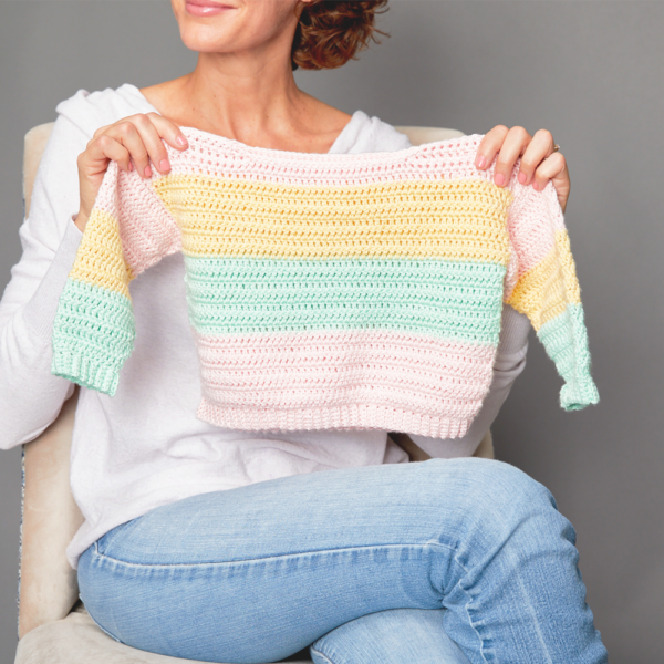 Children's Pastel Stripes Sweater Crochet Pattern – Crochet