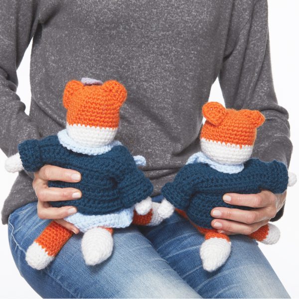 ALT Text: The Mr Fox Crochet Toy entirely stitched up with single crochets so this is an easy project with a big payoff. #crochettoy #amigurumi #crochetpattern #crochetlove