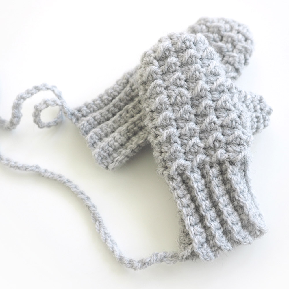 Baby Moss Stitch Mittens Crochet Pattern Mermaids Monkeys