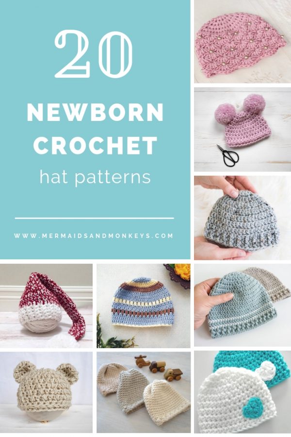 20 Newborn Crochet Hat Patterns • Mermaids & Monkeys