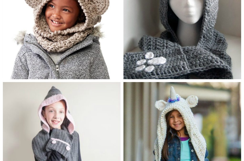 10 Kid’s Hooded Free Crochet Scarf Patterns Perfect for Halloween