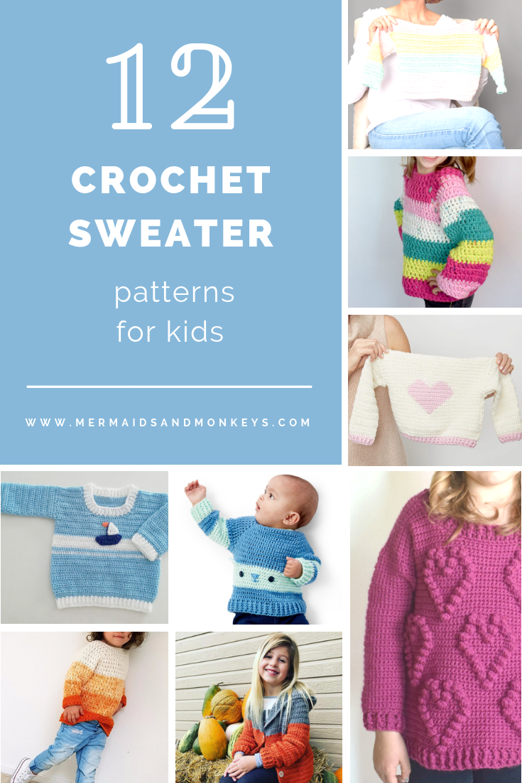 12 Crochet Sweater Patterns for Kids - These crochet sweaters make for amazing gifts, that will surely be well used, and well worn. #CrochetSweaterPatterns #CrochetSweater #CrochetPatterns