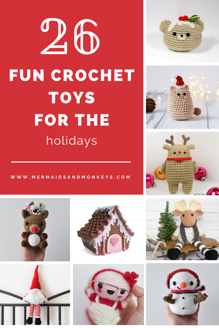 26 Fun Crochet Toys for the Holidays - Fill this holiday season with crochet toy projects that will fill your home with more joy than ever before. #crochettoys #christmastoys #crochetamigurumi