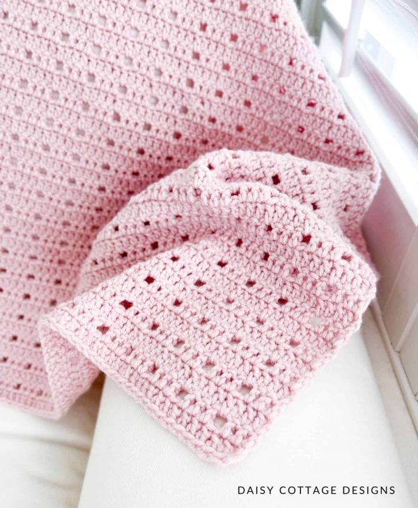 pink crochet baby blanket
