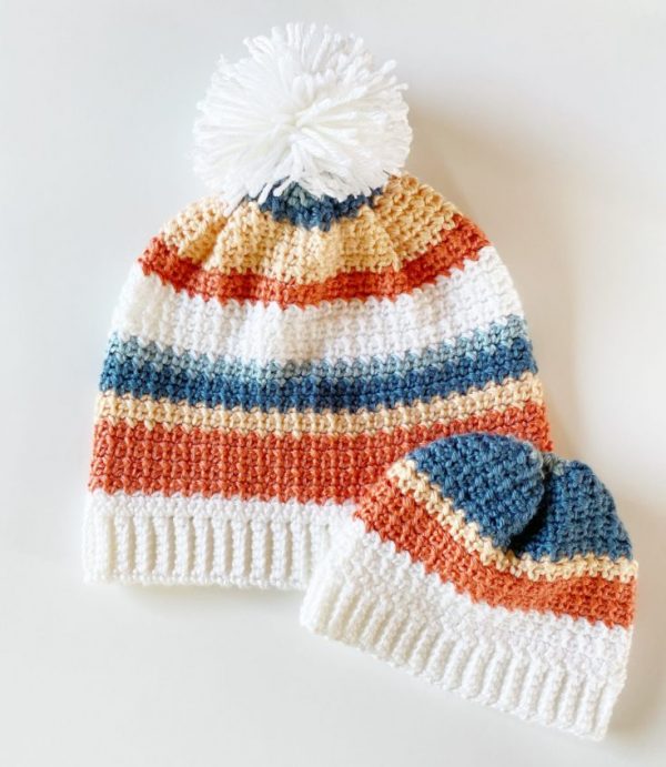 Crochet Stripes Baby T Hats