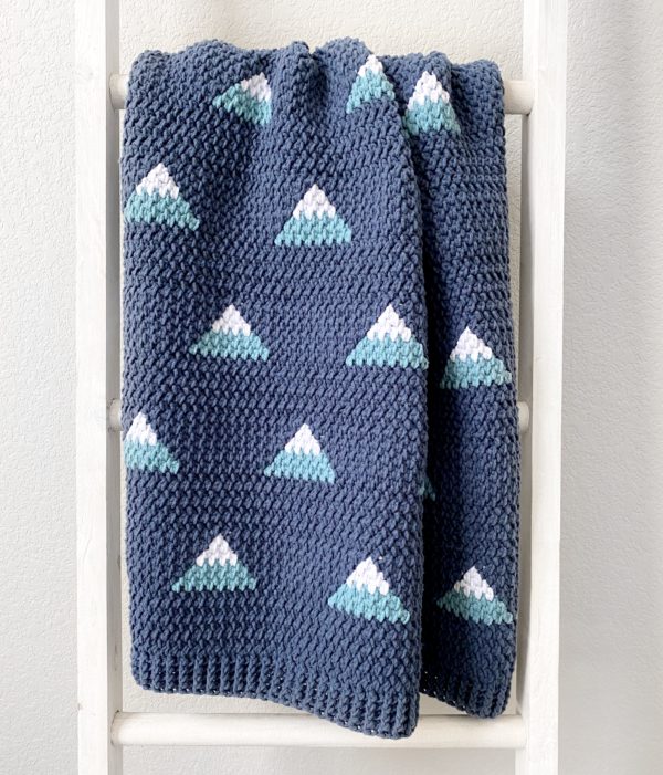 Crochet Snowy Mountain Blanket 