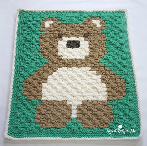 Crochet C2C Bernat Bear Blanket