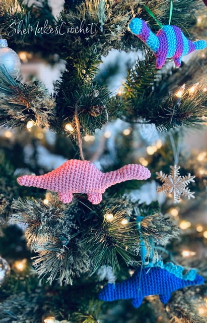 dinosaur crochet christmas ornaments
