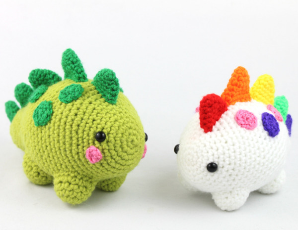 little squishy crochet dinosaurs