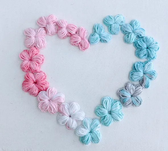 heart shaped flower crochet