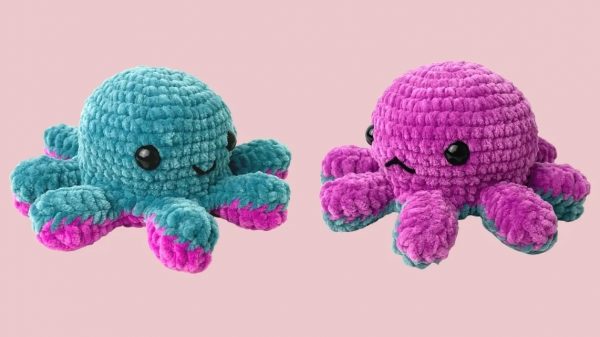 crochet amigurumi reversible octopus