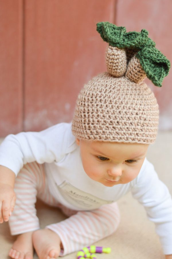 Crochet Mandrake Baby Hat
