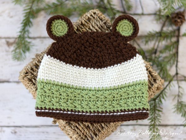 Grizzly Mountain Crochet Bear Hat 