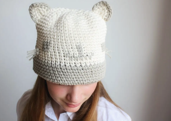 Kitty Cat Face Crochet Hat