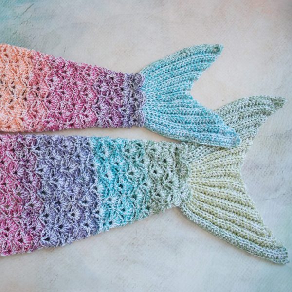 Rainbow Sparkle Mermaid Crochet Blanket