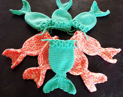 Crochet Mermaid Fish Tail Treat Bags