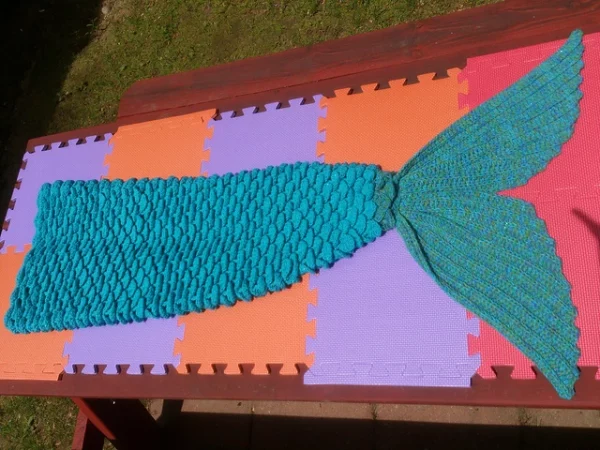 Mermaid Lap Crochet Blanket
