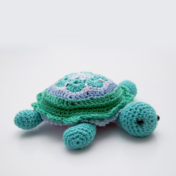 Crochet Tina Turtle - African Flower Turtle Pincushion
