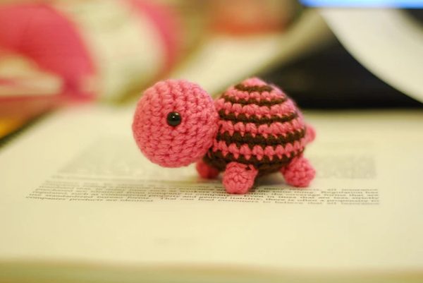 Crochet Tiny Striped Turtle