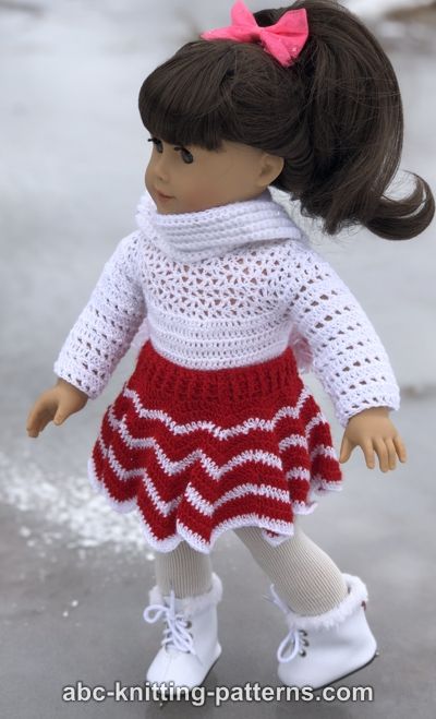 Crochet American Girl Doll Chevron Skirt