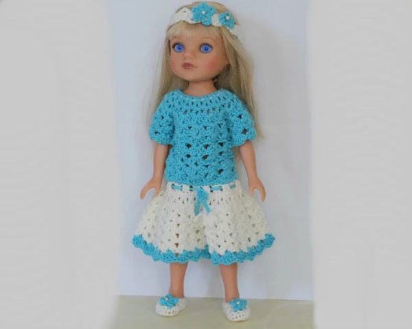 Crochet Doll Dress Outfit