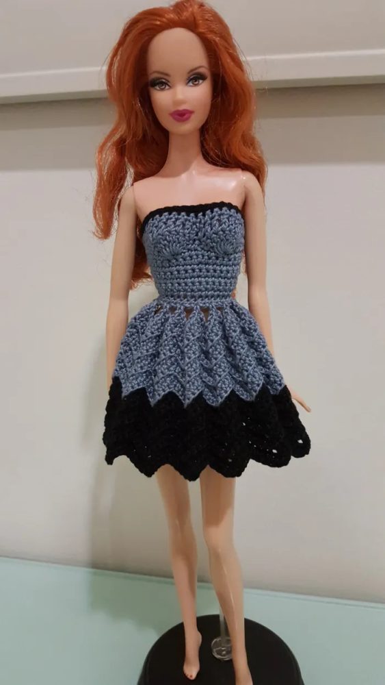 Crochet Strapless Chevron Dress