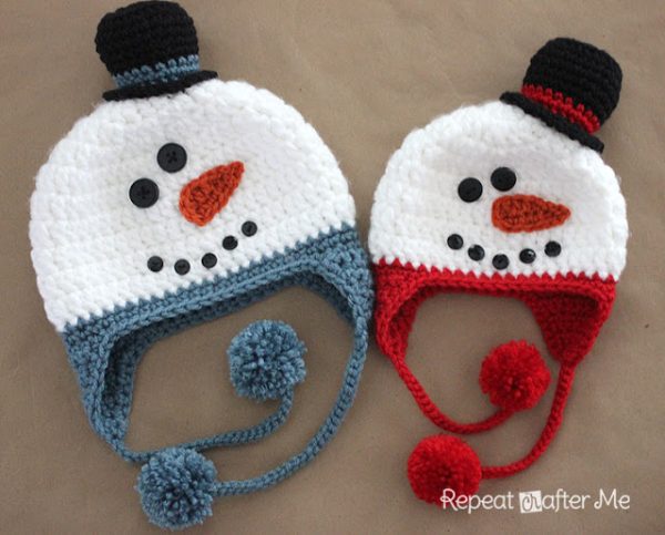 Crochet Snowman Hat 