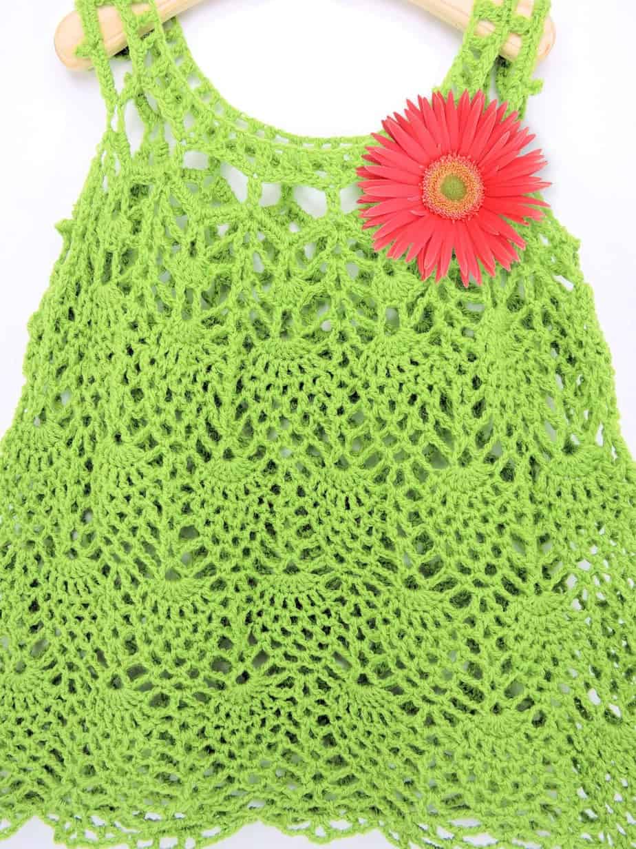 Pineapple Cascade Crochet Baby Dress