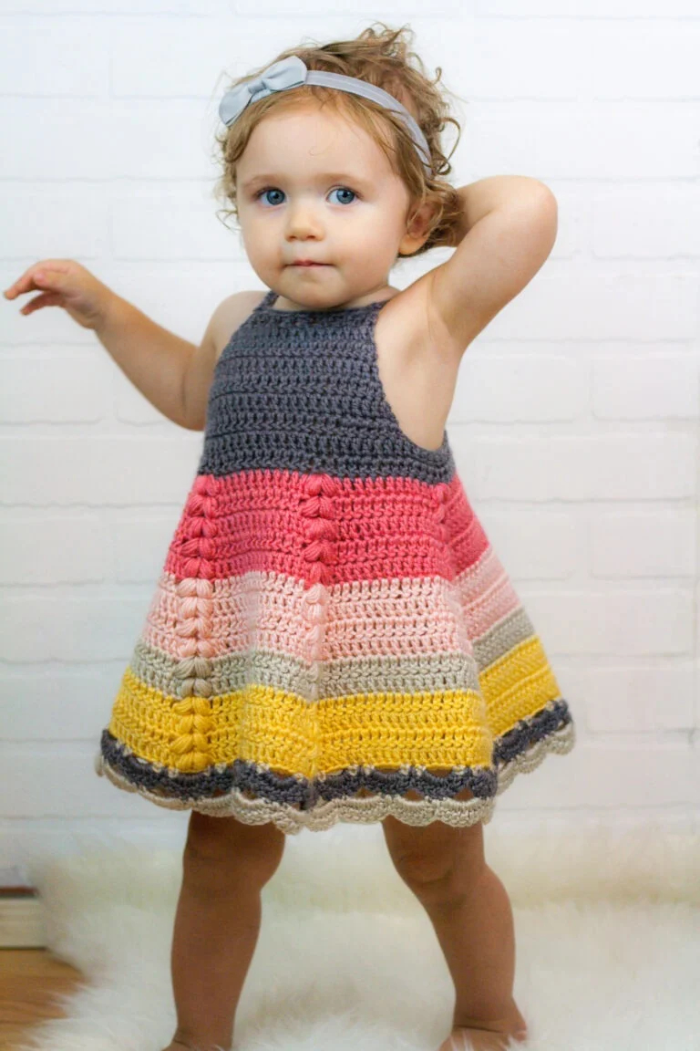 Puff Stitch Crochet Toddler Dress