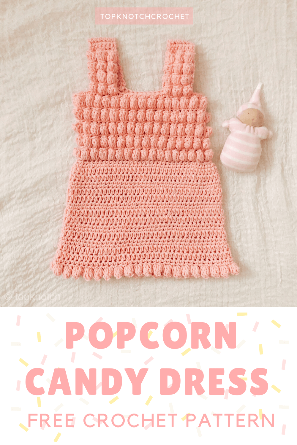 Popcorn Candy Crochet Dress