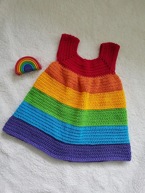 Crochet Rainbow Dress