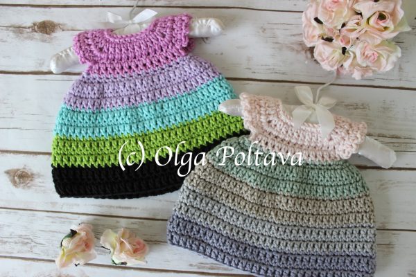 Crochet Caron Pantone Newborn Dress