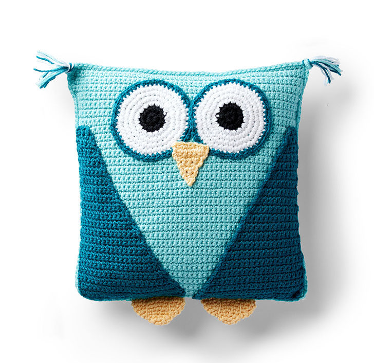 Red Heart Crochet Owl Pillow